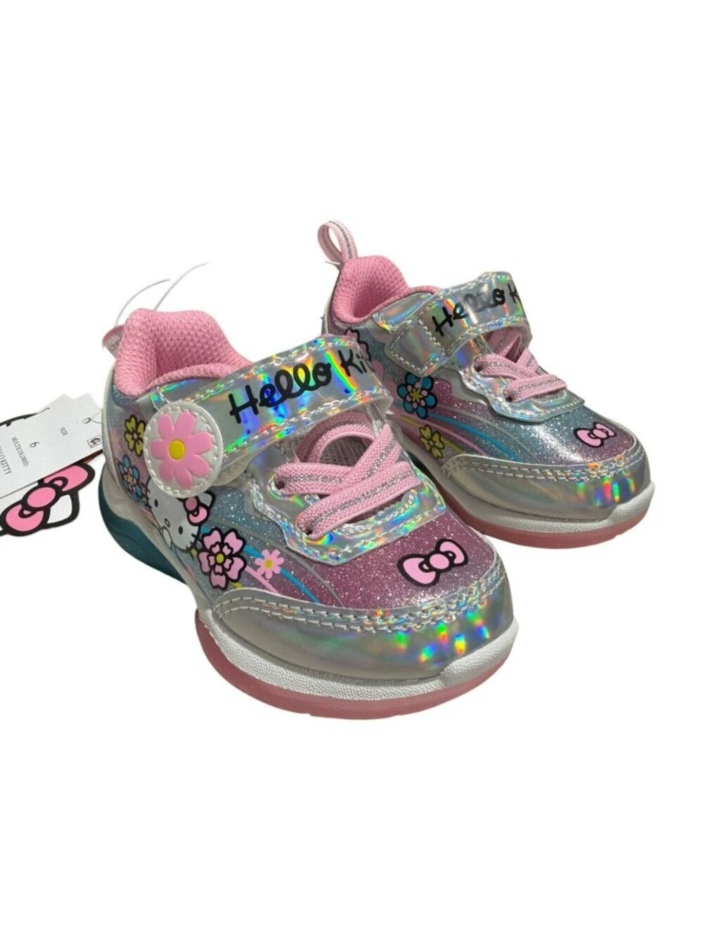 Hello Kitty Girls Glitter Sneaker Shoes Size 6